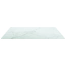 bordplade 70x70 cm 6 mm hærdet glas med marmordesign hvid