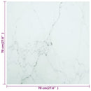 bordplade 70x70 cm 6 mm hærdet glas med marmordesign hvid