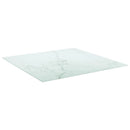 bordplade 80x80 cm 6 mm hærdet glas med marmordesign hvid