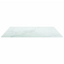 bordplade 80x80 cm 6 mm hærdet glas med marmordesign hvid