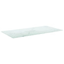 bordplade 100x50 cm 6 mm hærdet glas med marmordesign hvid