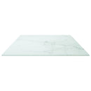 bordplade 100x50 cm 6 mm hærdet glas med marmordesign hvid
