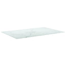 bordplade 100x62 cm 8 mm hærdet glas med marmordesign hvid