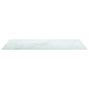 bordplade 100x62 cm 8 mm hærdet glas med marmordesign hvid