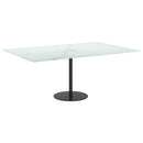 bordplade 100x62 cm 8 mm hærdet glas med marmordesign hvid