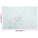 bordplade 100x62 cm 8 mm hærdet glas med marmordesign hvid