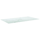 bordplade 120x65 cm 8 mm hærdet glas med marmordesign hvid