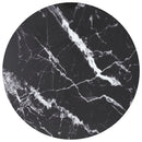 bordplade Ø30x0,8 cm hærdet glas med marmordesign sort