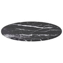bordplade Ø30x0,8 cm hærdet glas med marmordesign sort