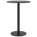 bordplade Ø30x0,8 cm hærdet glas med marmordesign sort