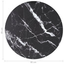 bordplade Ø30x0,8 cm hærdet glas med marmordesign sort