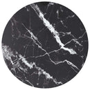 bordplade Ø40x0,8 cm hærdet glas med marmordesign sort