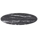 bordplade Ø40x0,8 cm hærdet glas med marmordesign sort