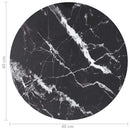 bordplade Ø40x0,8 cm hærdet glas med marmordesign sort