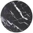bordplade Ø50x0,8 cm hærdet glas med marmordesign sort