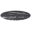 bordplade Ø50x0,8 cm hærdet glas med marmordesign sort
