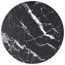 bordplade Ø70x0,8 cm hærdet glas med marmordesign sort
