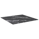 bordplade 70x70 cm 6 mm hærdet glas med marmordesign sort