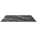 bordplade 70x70 cm 6 mm hærdet glas med marmordesign sort