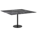 bordplade 70x70 cm 6 mm hærdet glas med marmordesign sort