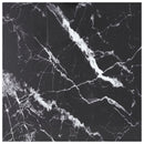bordplade 80x80 cm 6 mm hærdet glas med marmordesign sort