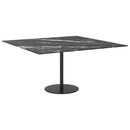 bordplade 80x80 cm 6 mm hærdet glas med marmordesign sort