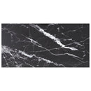 bordplade 100x50 cm 6 mm hærdet glas med marmordesign sort