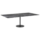 bordplade 120x65 cm 8 mm hærdet glas med marmordesign sort