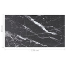 bordplade 120x65 cm 8 mm hærdet glas med marmordesign sort