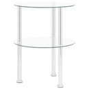 sidebord med hylde 38 cm hærdet glas transparent