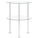 sidebord med hylde 38 cm hærdet glas transparent
