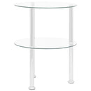 sidebord med hylde 38 cm hærdet glas transparent