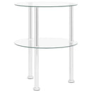 sidebord med hylde 38 cm hærdet glas transparent