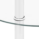sidebord med hylde 38 cm hærdet glas transparent