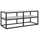 tv-bord 100x40x40 cm hvidt marmorglas sort