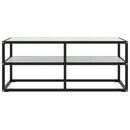 tv-bord 100x40x40 cm hvidt marmorglas sort