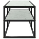 tv-bord 100x40x40 cm hvidt marmorglas sort