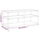 tv-bord 100x40x40 cm hvidt marmorglas sort