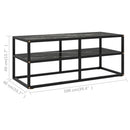 tv-bord 100x40x40 cm marmorglas sort