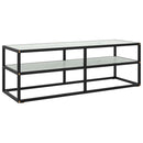 tv-bord 120x40x40 cm hvidt marmorglas sort