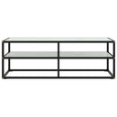 tv-bord 120x40x40 cm hvidt marmorglas sort