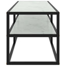 tv-bord 120x40x40 cm hvidt marmorglas sort