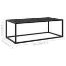sofabord 100x50x35 cm glas sort