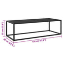 sofabord 120x50x35 glas sort