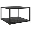 sofabord 60x60x35 cm hærdet glas sort