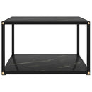 sofabord 60x60x35 cm hærdet glas sort