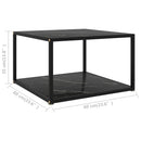 sofabord 60x60x35 cm hærdet glas sort