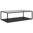 konsolbord 120x60x35 cm hærdet glas transparent og sort