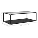 konsolbord 120x60x35 cm hærdet glas transparent og sort