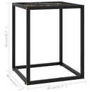 sofabord 40x40x50 cm marmorglas sort